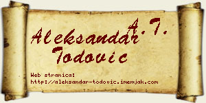 Aleksandar Todović vizit kartica